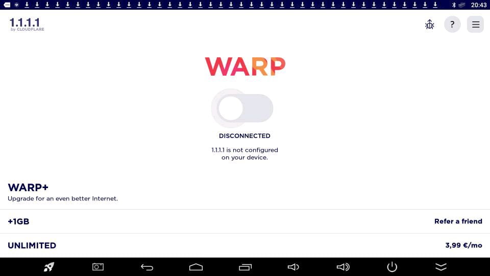 WARP 1.1.1.1 Cloudflare